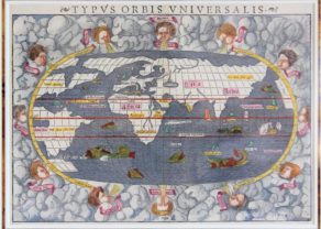 Old 16th century world map (Typus orbis Universalis) by Münster, 1550