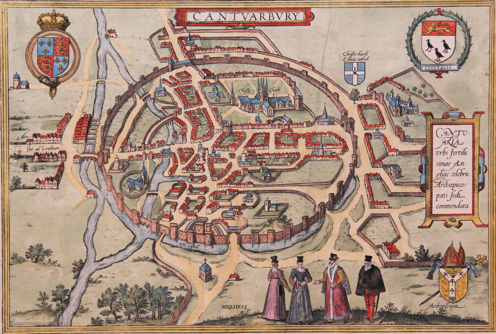 Canterbury By Braun And Hogenberg - CartaHistorica